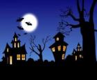 Στοιχειωμένο σπίτι σε αποκριές - Πλήρης φεγγάρι, νυχτερίδες